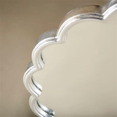 silver scalloped mirror|More.